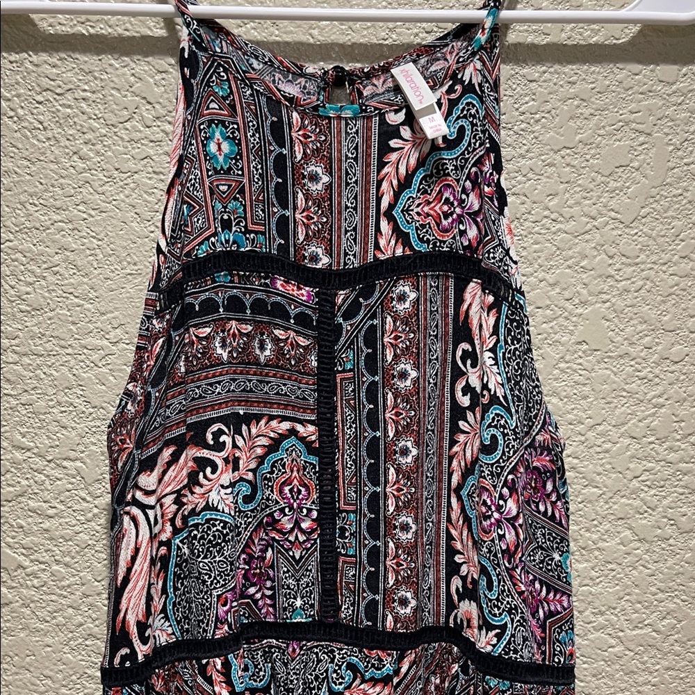 Xhilaration Asymmetrical Dress in Teal and Pink Paisley - Picture 4 of 7
